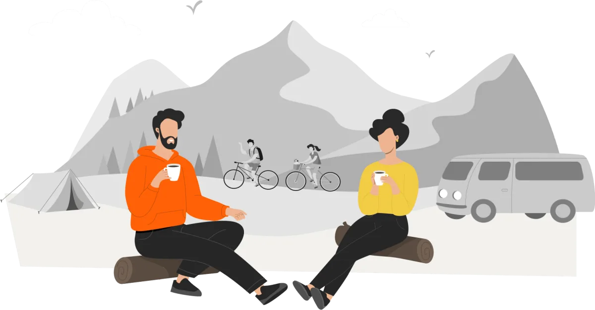 Iceland Camping Illustration