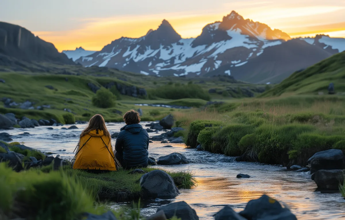 Summer camping in Iceland