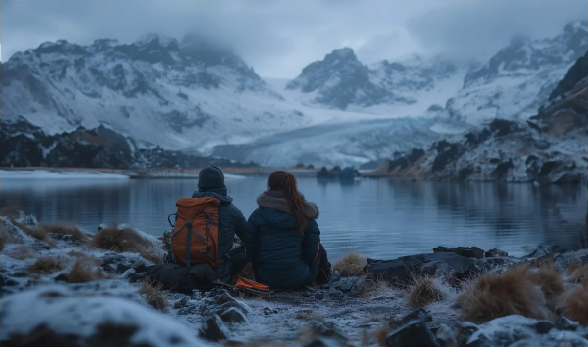 Winter camping in Iceland