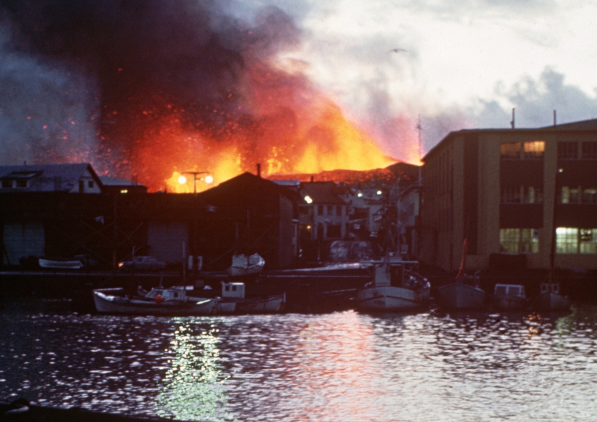 Vestmannaeyjar eruption 1973