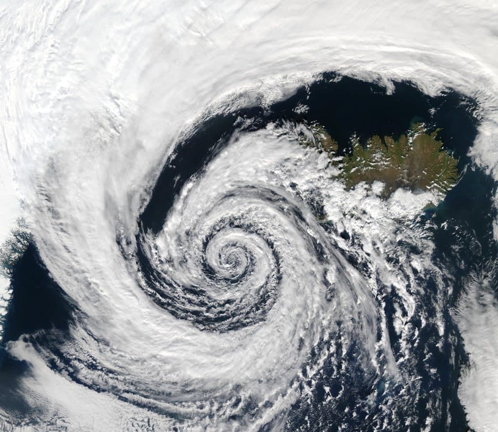 weather depression map of Iceland