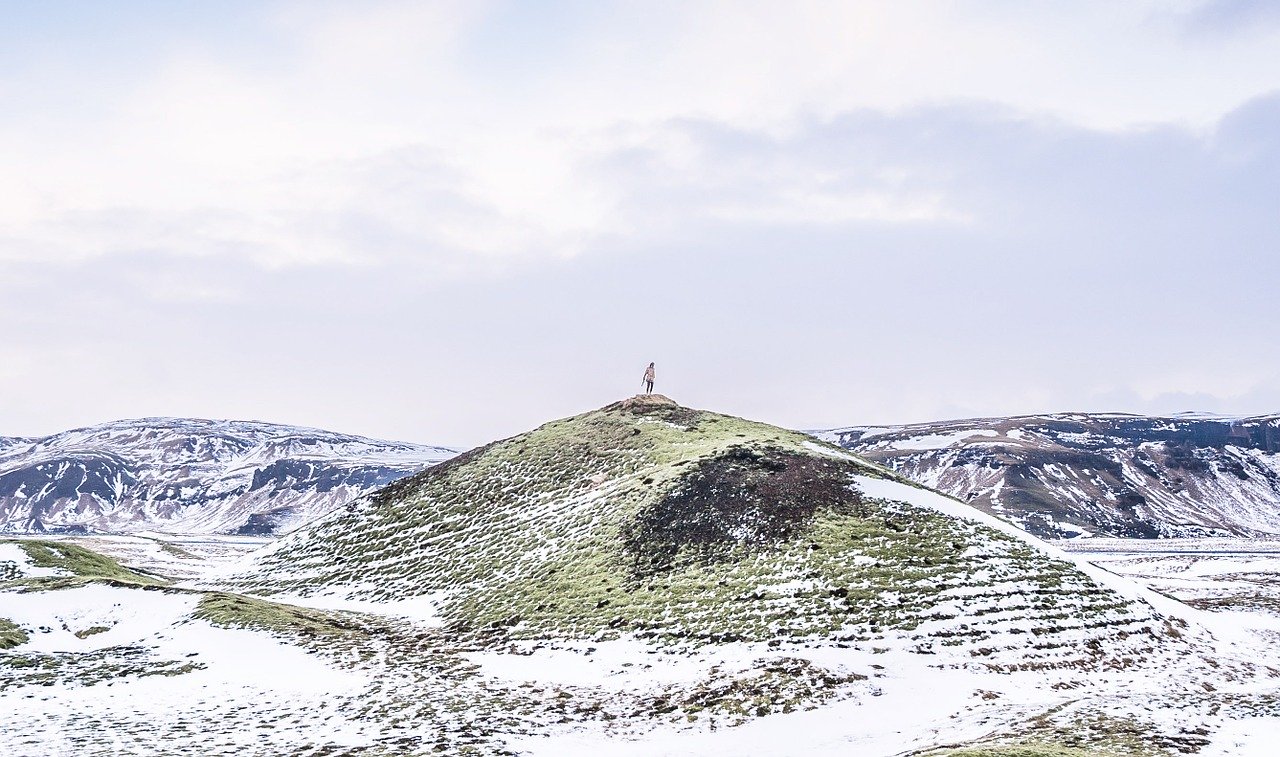 Iceland hill in winter