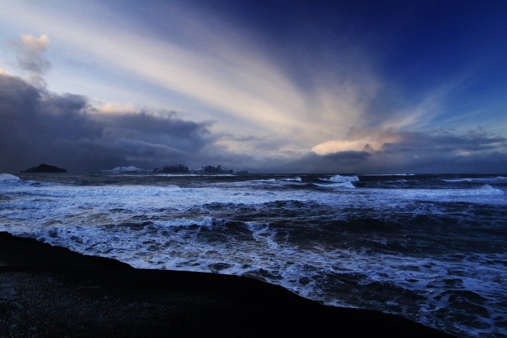 Iceland stormy bay