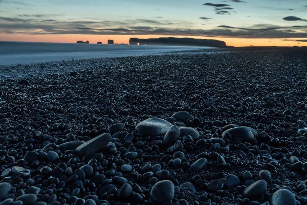 sunset at South Iceland beach