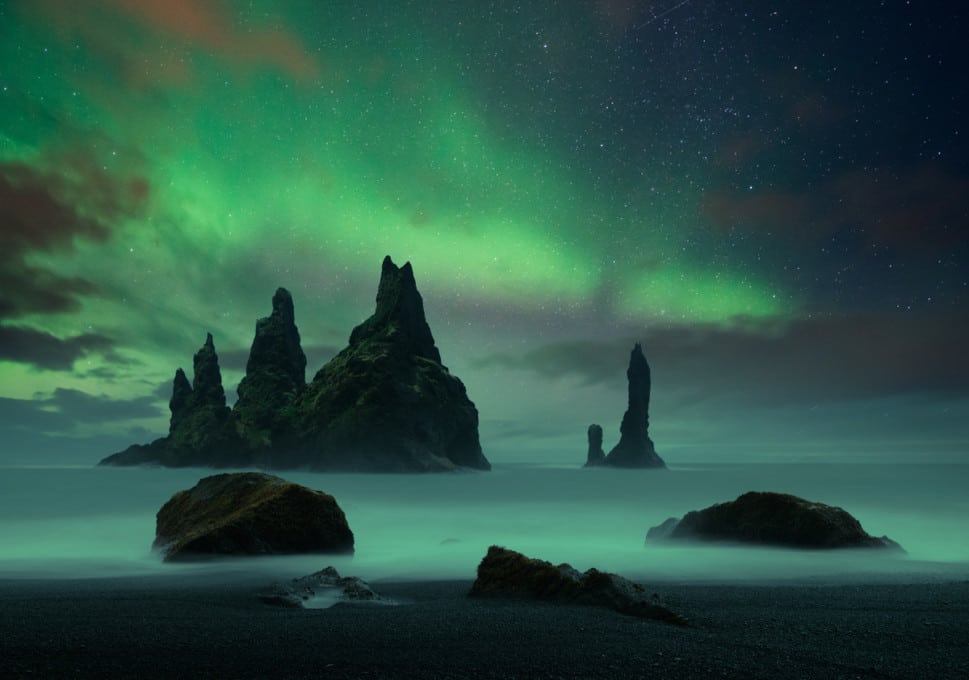 Northern Lights in Reynisfjara