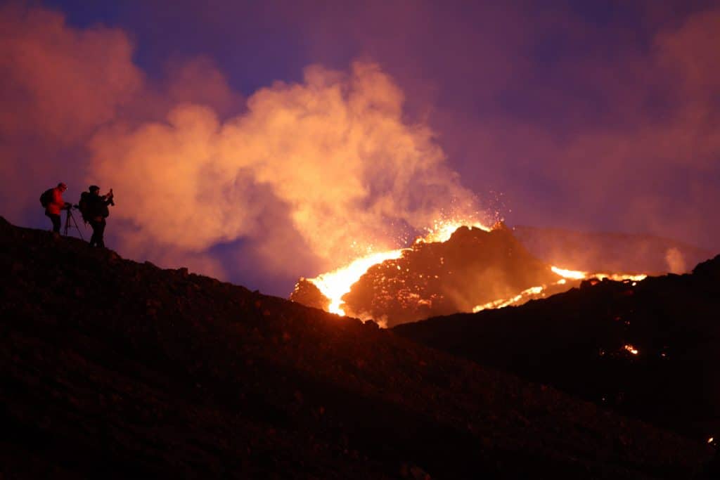 Volcano erupting in Iceland